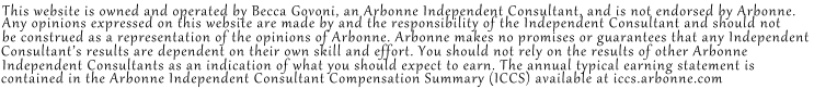 arbonne disclaimer